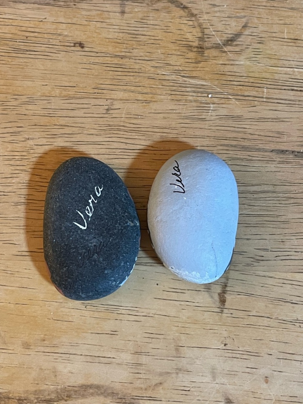 Hand crafted painted OWL rocks yellow black gray white set of 2 stones 2x1.5 in - Picture 9 of 9